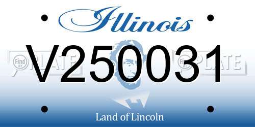V250031 Illinois License Plate