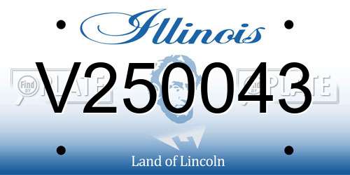 V250043 Illinois License Plate