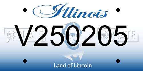 V250205 Illinois License Plate