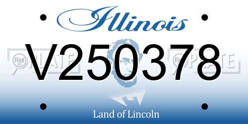 V250378 Illinois License Plate