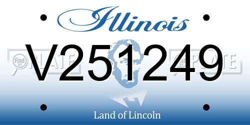 V251249 Illinois License Plate