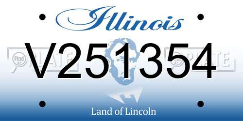 V251354 Illinois License Plate