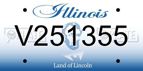 V251355 Illinois License Plate