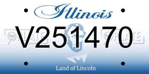 V251470 Illinois License Plate