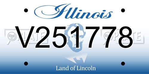V251778 Illinois License Plate