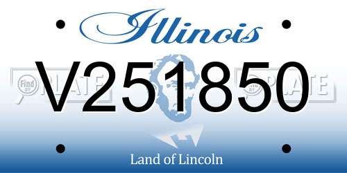 V251850 Illinois License Plate