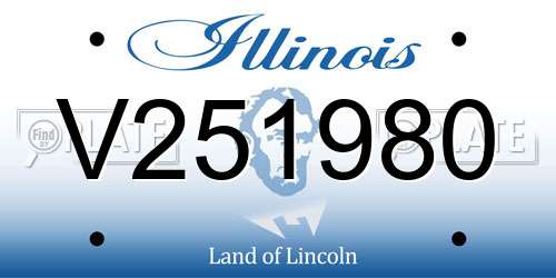V251980 Illinois License Plate