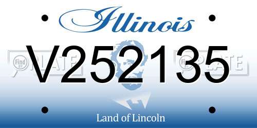 V252135 Illinois License Plate