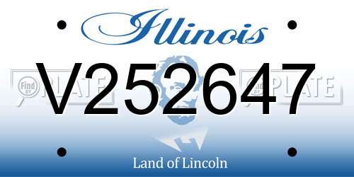 V252647 Illinois License Plate