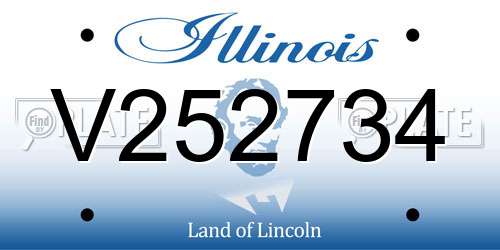 V252734 Illinois License Plate