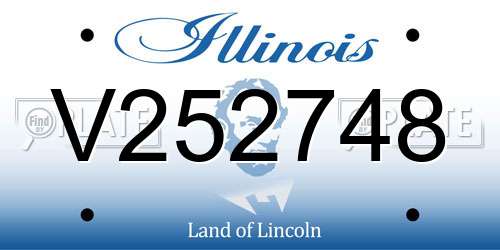 V252748 Illinois License Plate