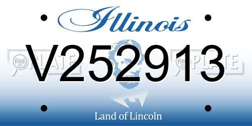 V252913 Illinois License Plate