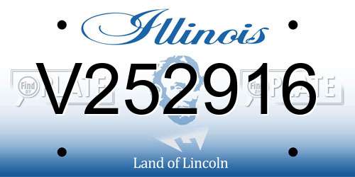 V252916 Illinois License Plate