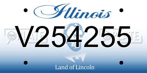 V254255 Illinois License Plate