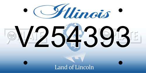 V254393 Illinois License Plate
