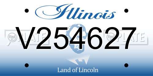 V254627 Illinois License Plate