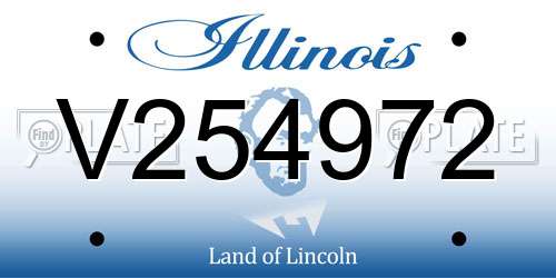 V254972 Illinois License Plate