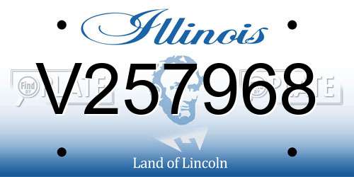 V257968 Illinois License Plate