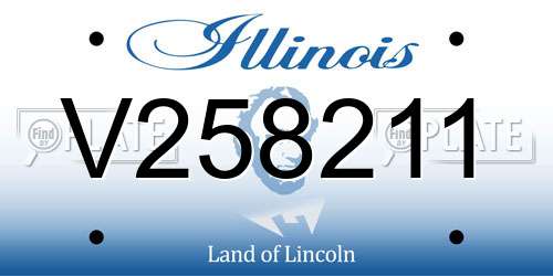 V258211 Illinois License Plate