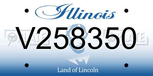 V258350 Illinois License Plate