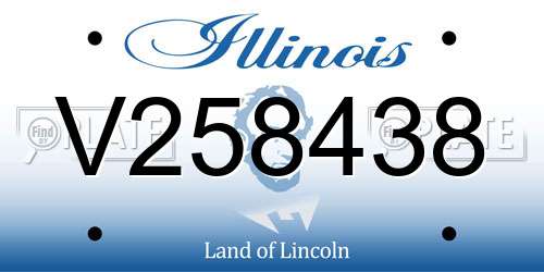 V258438 Illinois License Plate
