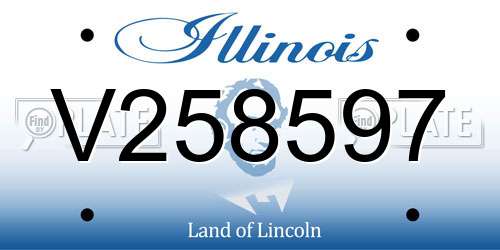 V258597 Illinois License Plate