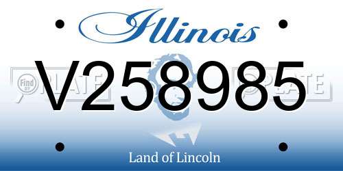 V258985 Illinois License Plate