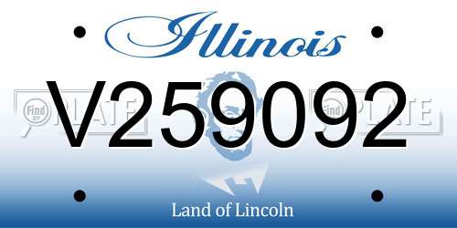 V259092 Illinois License Plate