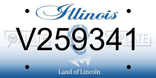 V259341 Illinois License Plate