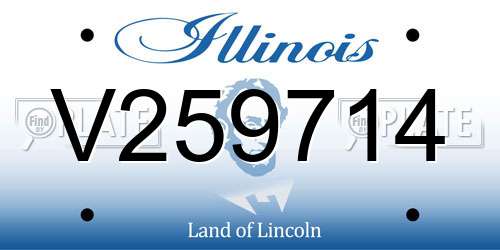 V259714 Illinois License Plate