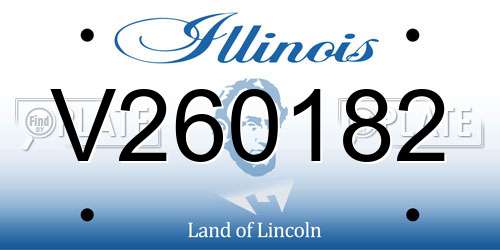V260182 Illinois License Plate