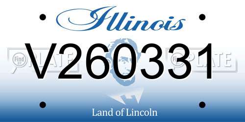V260331 Illinois License Plate