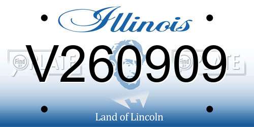 V260909 Illinois License Plate