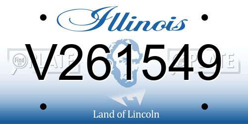 V261549 Illinois License Plate