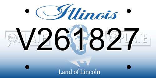 V261827 Illinois License Plate