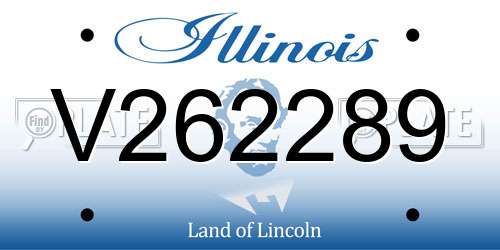 V262289 Illinois License Plate