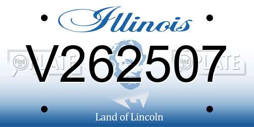 V262507 Illinois License Plate