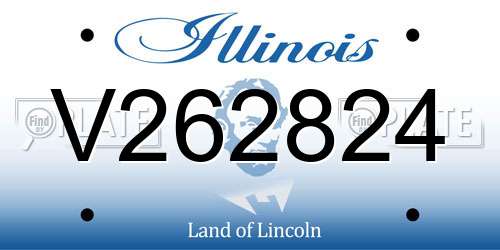 V262824 Illinois License Plate