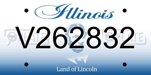 V262832 Illinois License Plate
