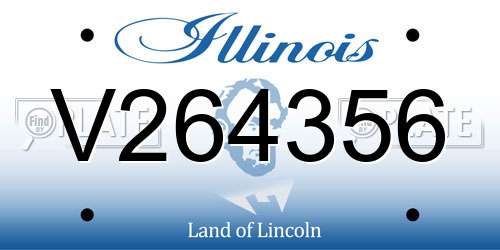 V264356 Illinois License Plate