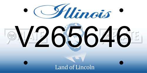 V265646 Illinois License Plate