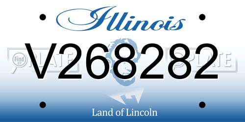 V268282 Illinois License Plate