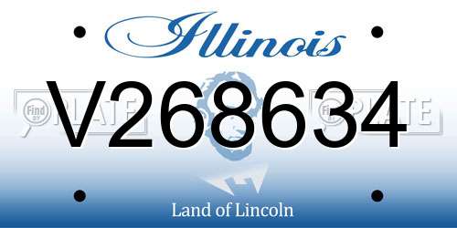 V268634 Illinois License Plate