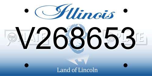 V268653 Illinois License Plate