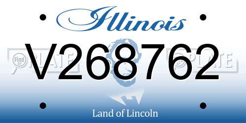 V268762 Illinois License Plate