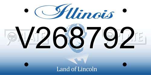 V268792 Illinois License Plate
