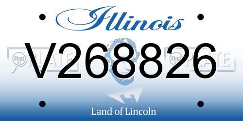 V268826 Illinois License Plate