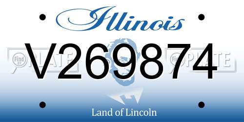 V269874 Illinois License Plate
