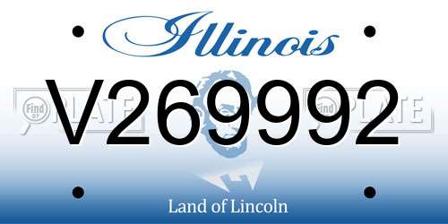 V269992 Illinois License Plate