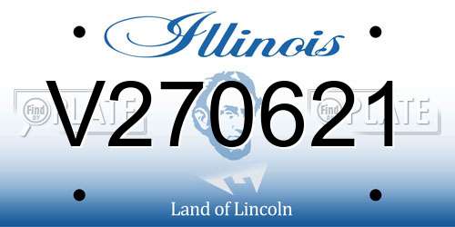 V270621 Illinois License Plate